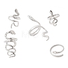 5Pcs 304 Stainless Steel Open Cuff Rings for Women RJEW-K313-05P-4
