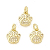Rack Plating Brass Micro Pave Clear Cubic Zirconia Charms KK-C011-58G-3