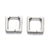 Tarnish Resistant 304 Stainless Steel Square Huggie Hoop Earrings STAS-H156-09A-P-1