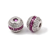 925 Sterling Silver Pave Deep Pink Cubic Zirconia Beads SE-CBAF1B2-12A-P-1