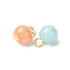 Opaque Crackle Glass Pendants PALLOY-JF02851-2