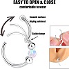 316L Surgical Stainless Steel & Round Synthetic Opal Hoop Nose Rings WG47E0A-03-3