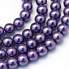 Baking Paint Pearlized Glass Pearl Round Bead Strands LS-HY-Q003-10mm-59-1