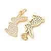 Brass Micro Pave Clear Cubic Zirconia Pendants CU-E003-18G-09-2