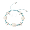 Starfish & Turtle Synthetic Turquoise Beads Braided Bead Bracelets for Women BJEW-JB12130-03-2