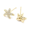 Brass Pave Clear Cubic Zirconia Stud Earring EJEW-S217-G04-2