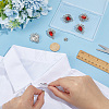 8Pcs Teardrop Zinc Alloy & Glass Lapel Pin Backs for Clothes JEWB-PH0001-90C-3