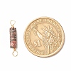 Natural Leopard Skin Jasper Connector Charms PALLOY-JF01454-04-2