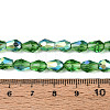 Transparent Electroplate Glass Beads Strands EGLA-N023-6x8mm-A09-4