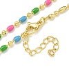 Brass Enamel Column Link Chain Necklaces NJEW-H039-10A-01G-1