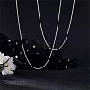 Rhodium Plated 925 Sterling Silver Thin Dainty Link Chain Necklace for Women Men JN1096B-05-4