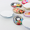 Kawaii Girl Dolls Theme Ornaments Decorations Glass Oval Flatback Cabochons X-GGLA-A003-18x25-FF-3