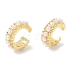 Brass ABS Plastic Pearl Cuff Earrings for Women PL-CBA43D6-03G-4