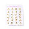 304 Stainless Steel Tiny Rhombus Stud Earrings with 316 Stainless Steel Pins for Women EJEW-J043-12G-3