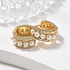 Real 18K Gold Plated Hollow Chunky Cubic Zirconia Huggie Hoop Earrings EJEW-I260-05G-NR-3