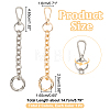 WADORN 2Pcs 2 Colors Iron Cable Chain Purse Strap Extenders IFIN-WR0001-11-2