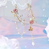 Sweet Style Alloy Rhinestone Flower Dangle Stud Earrings FS-WGC6399-08-1