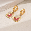 Romantic Stainless Steel Hollow Heart Pendant Hoop Earrings for Sweet Daily Parties XH1770-1-1