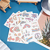 8 Sheets 8 Style Love and Peace Theme Paper Body Art Tattoos Stickers DIY-CP0007-55-5