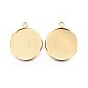 Rack Plating 304 Stainless Steel Pendant Cabochon Settings STAS-F191-14G-H-1