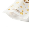 50Pcs Merry Christmas Snowflake Printed Transparent OPP Cellophane Packaging Bags with Die Cut Hole Handles LS-ABAG-C013-02-4