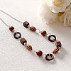 Boho Alloy & Wood & Plastic Beaded Chain Necklaces WGF3883-01-4