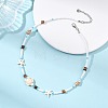 Boho Sea Turtle & Starfish Shell & Synthetic Turquoise Beaded Necklaces NJEW-JN06015-1