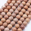 Natural Red Line Jasper Beads Strands X-G-F531-8mm-N-1