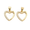 Brass Pave Clear Cubic Zirconia Pendants KK-U009-05B-G-1