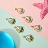 5Pcs Brass Enamel Pendants KK-SZ0002-58B-4