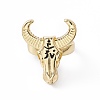 Brass OX Head Open Cuff Ring RJEW-I086-14G-2