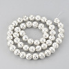 Electroplated Natural Lava Rock Beads Strands X-G-T061-55E-6mm-2