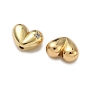 Heart Brass Micro Pave Clear Cubic Zirconia Beads KK-H256-11G-2