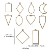 10Pcs Alloy Open Back Bezel Pendants PALLOY-YWC0002-02AB-4