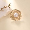 Iron with Plastic Pearl Cuff Open Rings for Women FS-WG5781C-03-1