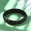 Rectangle Frosted Natural Lava Rock Bead Stretch Bracelets for Women Men BJEW-C097-03B-2