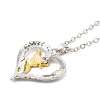 Heart with Word Best Wishes Zinc Alloy Pendant Necklaces for Christmas LS-NJEW-M203-02B-GP-2