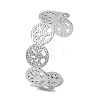 Tree of Life 304 Stainless Steel Cuff Bangles for Women BJEW-B104-21P-1