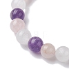 Natural Mixed Gemstone Round Beaded Stretch Bracelets for Women BJEW-JB10086-01-3