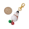 Christmas Snowman Resin Rhinestone & Glass Seed Beads Pendant Decorations HJEW-MZ00076-3