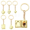 5Pcs Brass Locket Pendant Keychains KEYC-YW00267-1