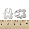 304 Stainless Steel Connector Charms STAS-P344-14P-2