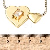 304 Stainless Steel Clear Glass Heart Pendant Rhinestone Tennis Necklaces for Women NJEW-A074-01G-5