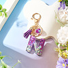 Alloy Resin Heart Keychains KEYC-TADJ0002-01G-N-4