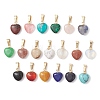 Natural & Synthetic Mixed Gemstone Heart Charms PALLOY-JF04955-01-1