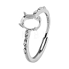 1Pc Rhodium Plated 925 Sterling Silver Adjustable Solitaire Ring Settings FIND-BC0013-97-1