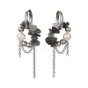 Natural Eagle Eye Stone Chips Drop Earrings EJEW-TA00817-04-3