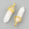 Natural White Jade Bullet Double Terminated Pointed Pendants X-G-G902-B24-4