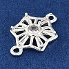 Brass Clear Cubic Zirconia Connector Charms KK-I719-02S-2