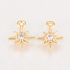 Brass Cubic Zirconia Charms ZIRC-Q002-143G-1